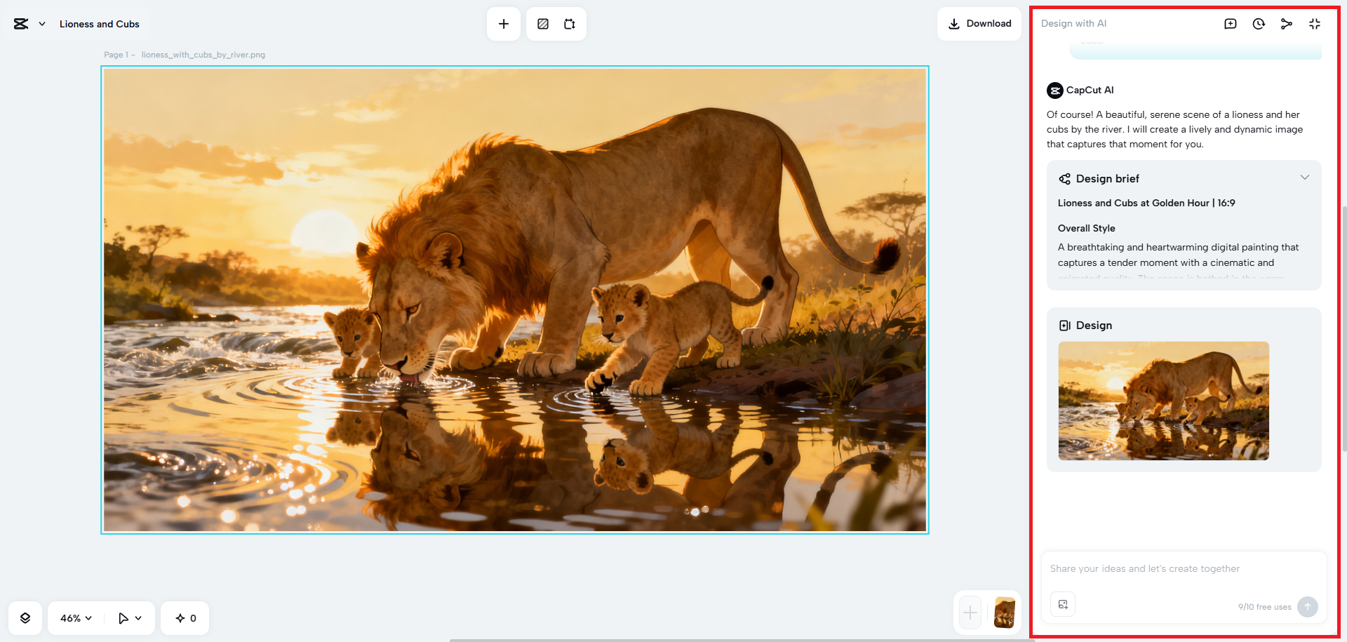 Refine your generated image with AI prompts