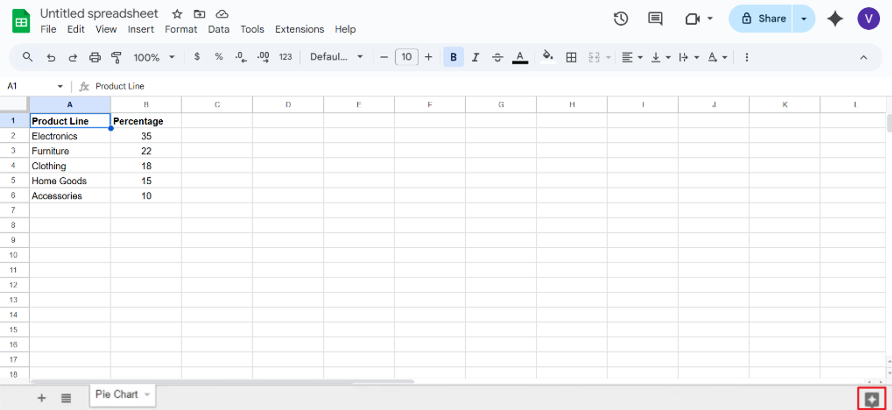 パーセンテージ円グラフを作成