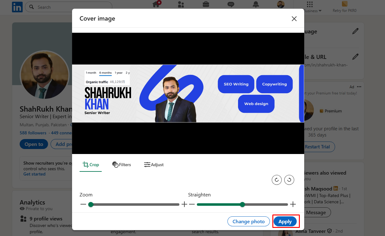 Bearbeiten und Anwenden des Titelbildes