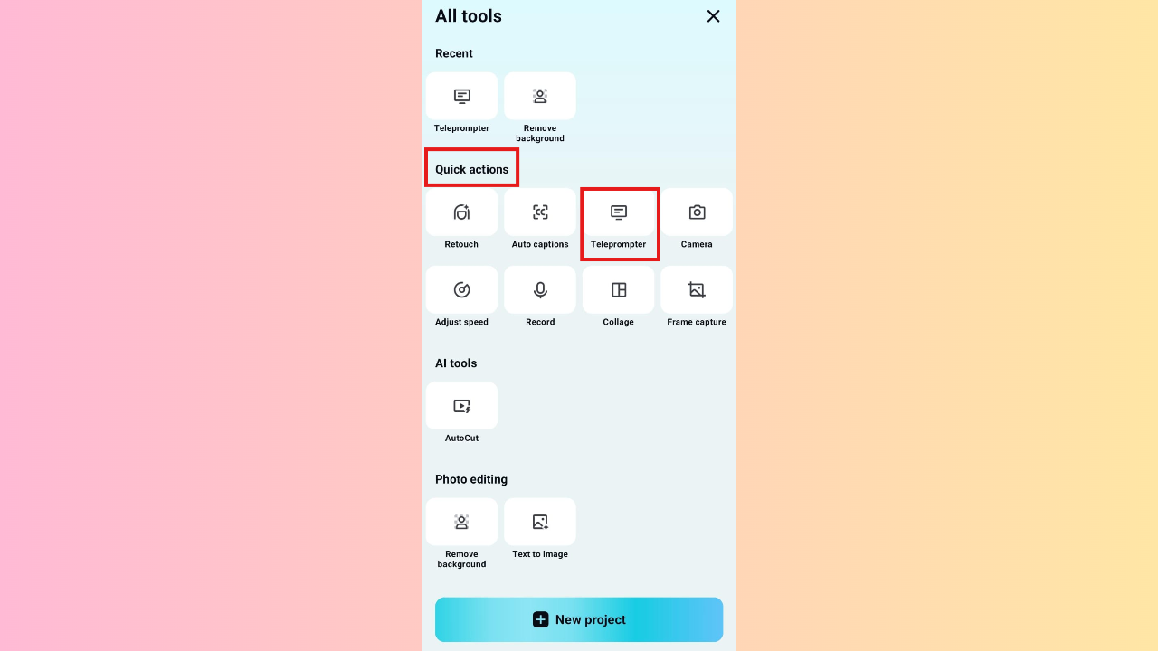 Choose the teleprompter