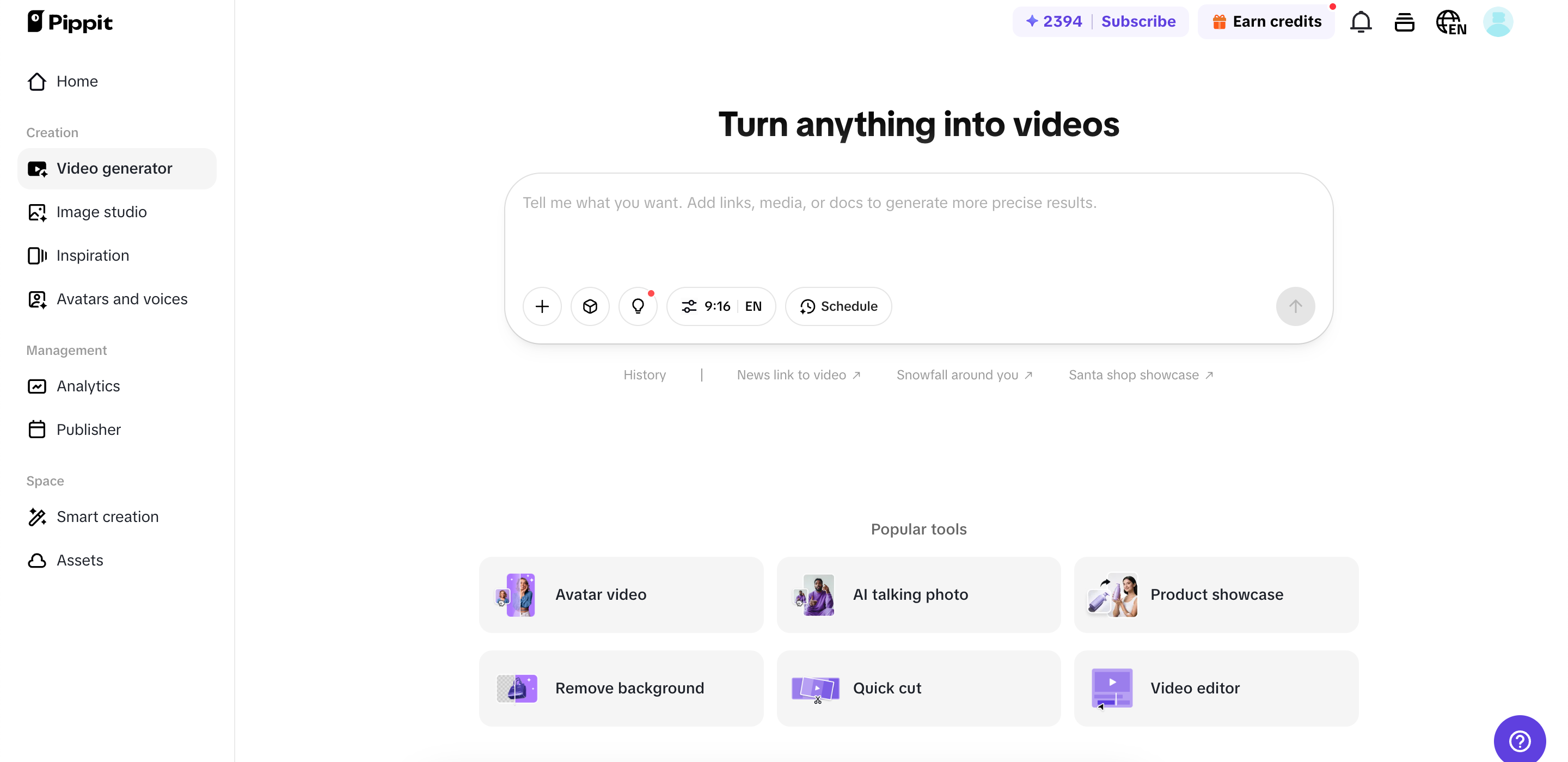 AI video generation