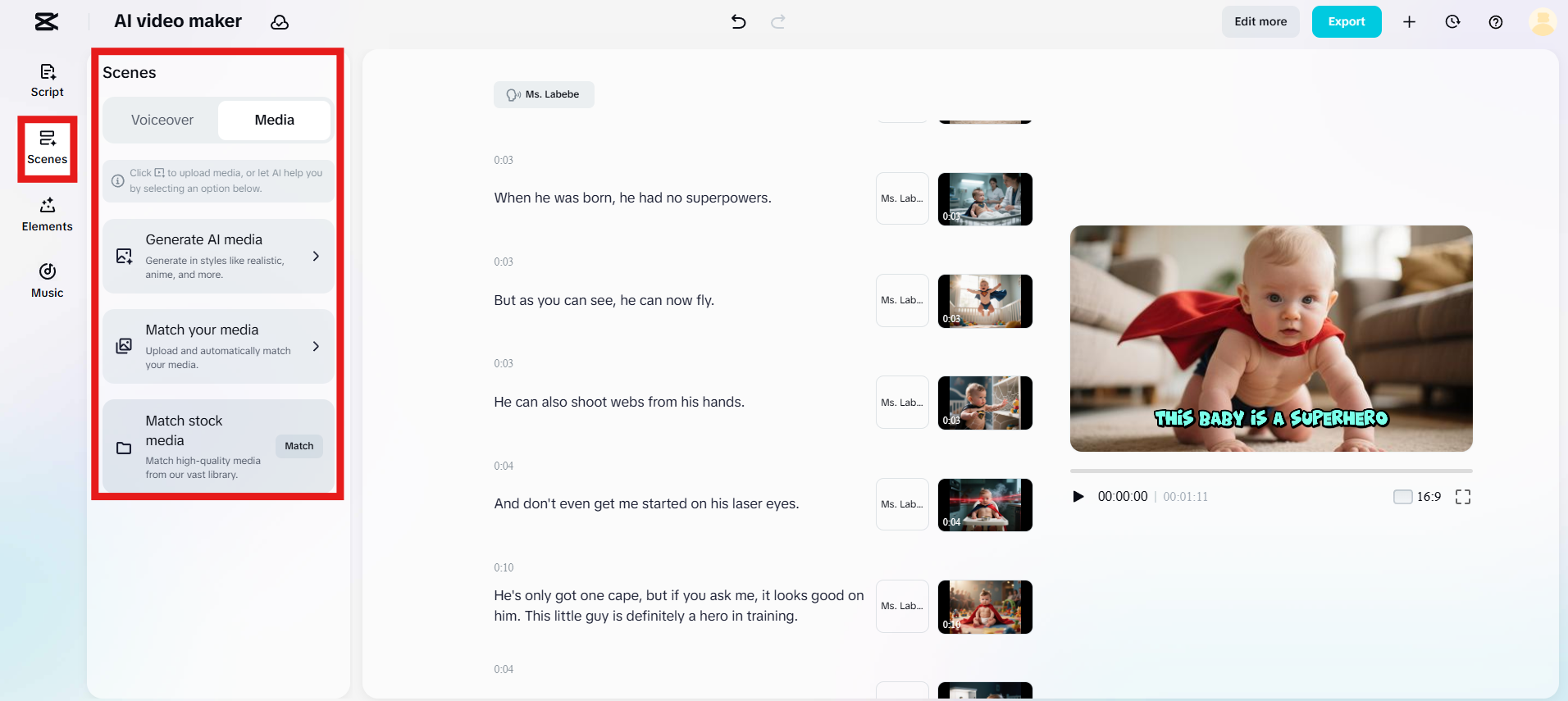 Generate relevant AI media