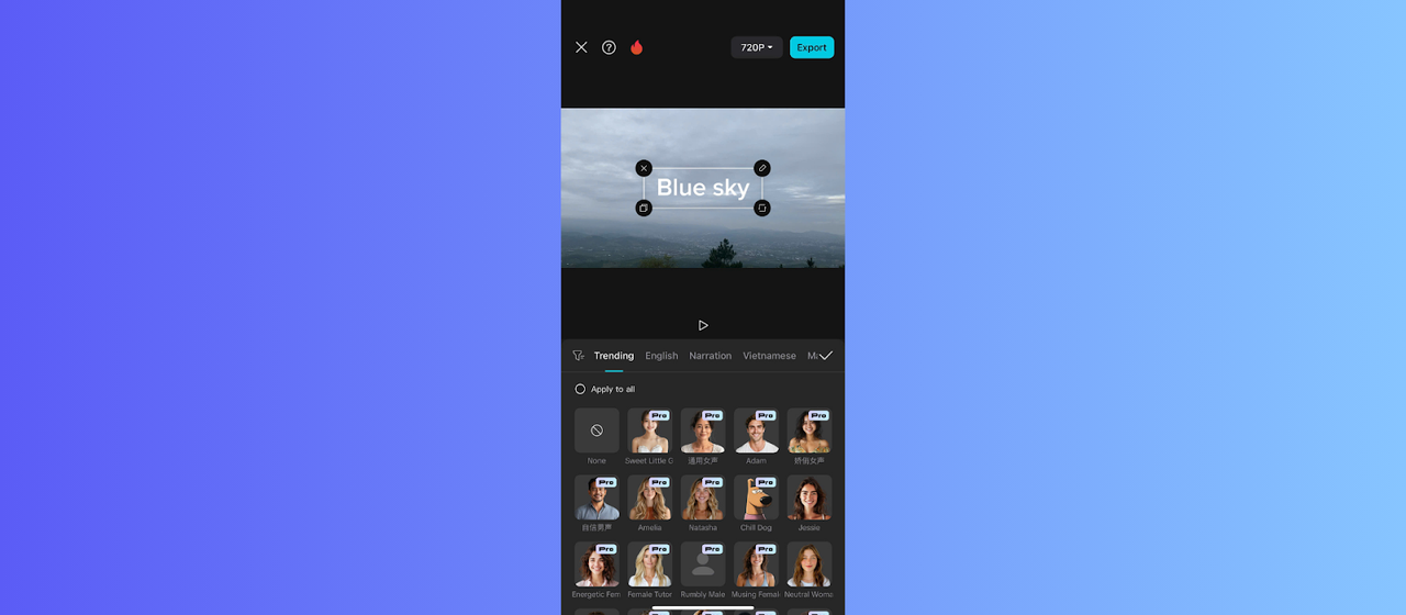 Create AI voice video with CapCut App