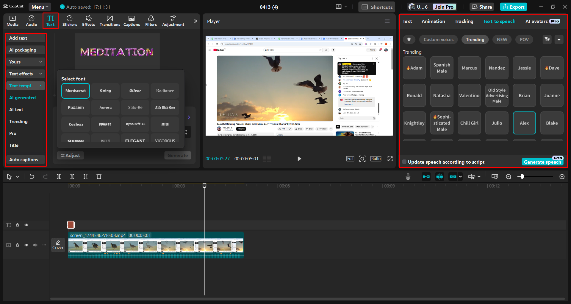 Adding custom fonts to screen recordings with the CapCut desktop video editor