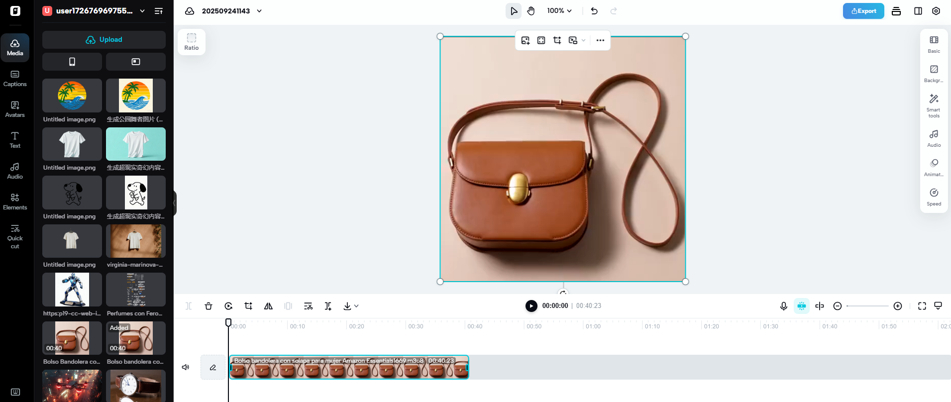 Edite o boomerang conforme sua preferência.