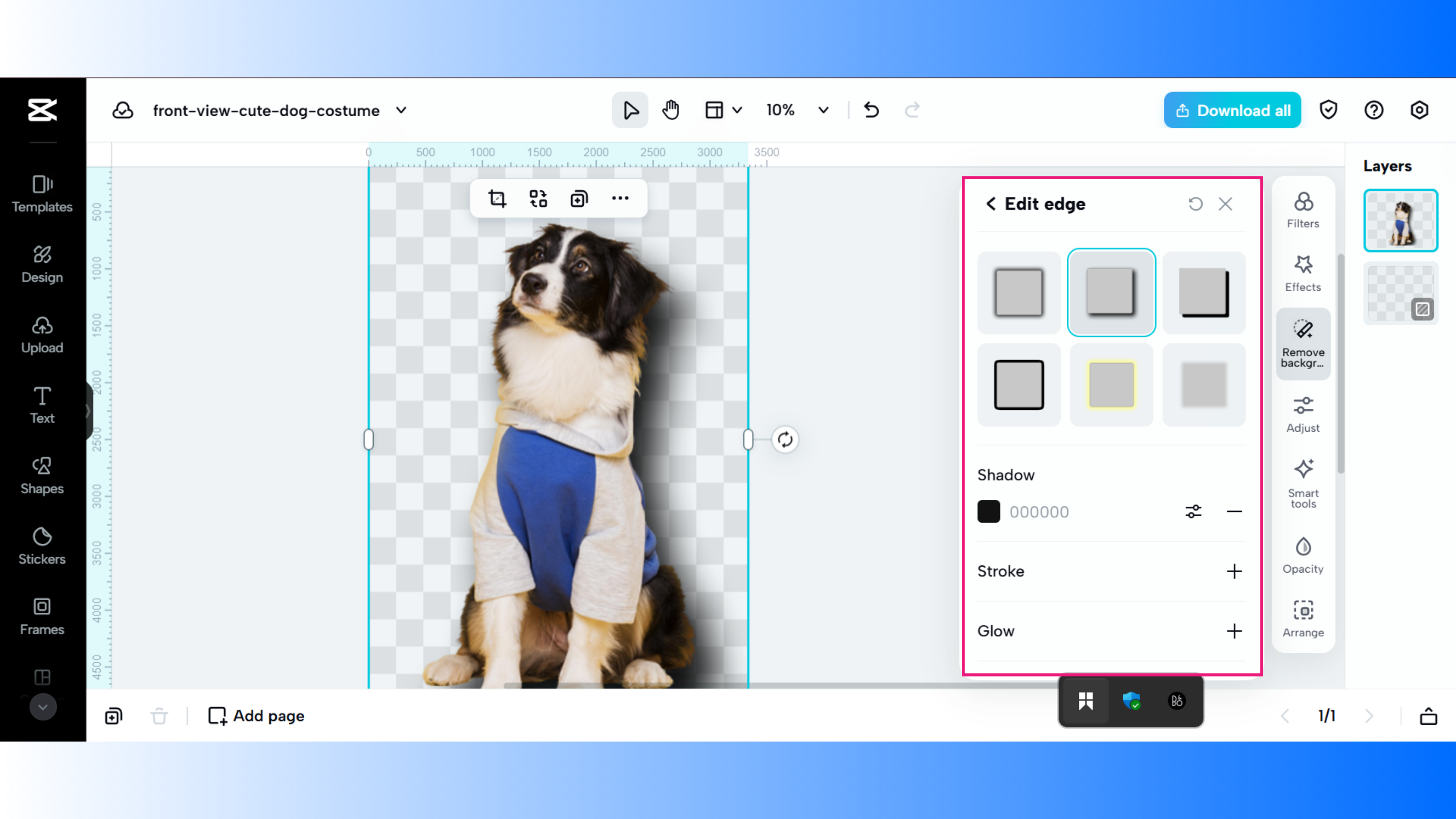 Select "Edit Edge" for more editing options