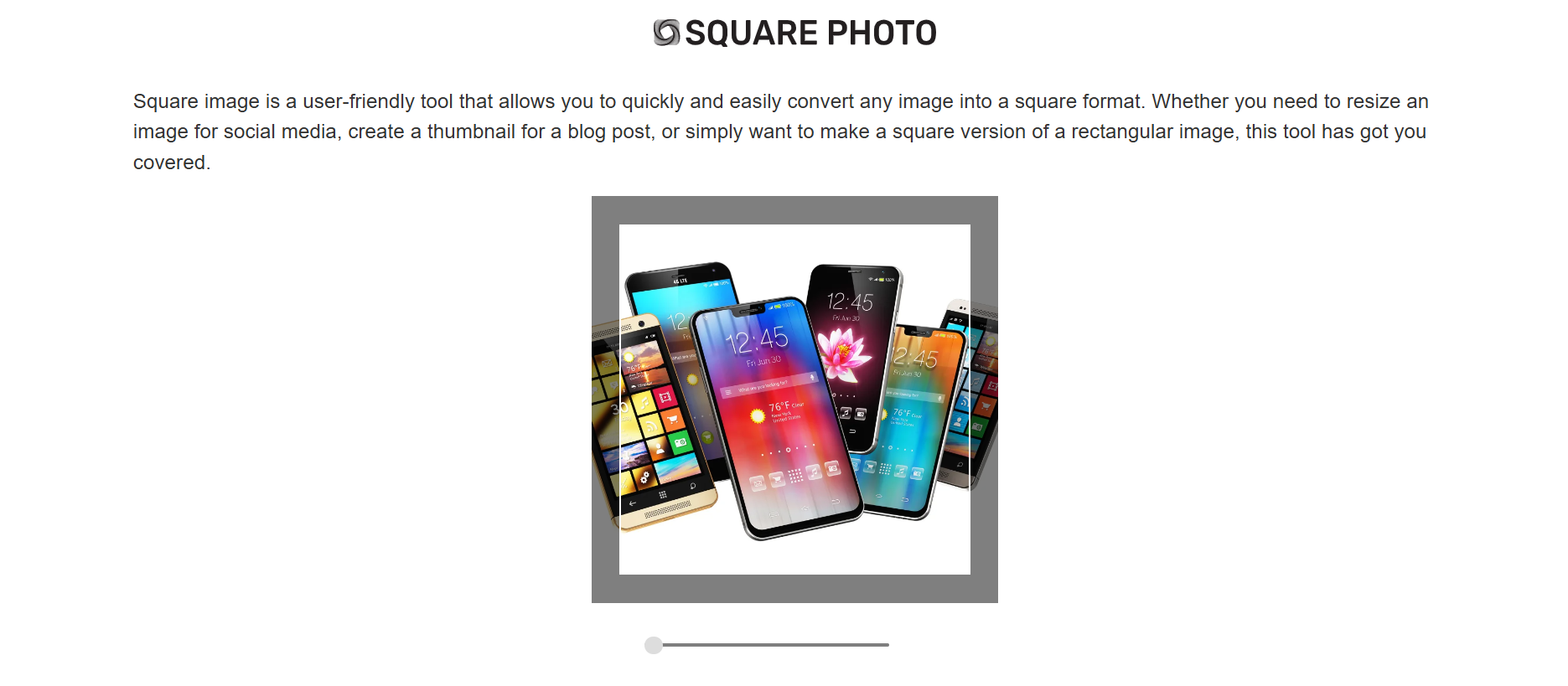 Crop picture square with Square Image