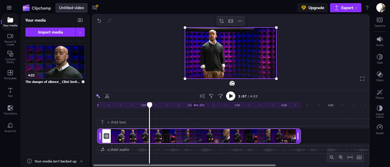 Import the video or choose stock footage