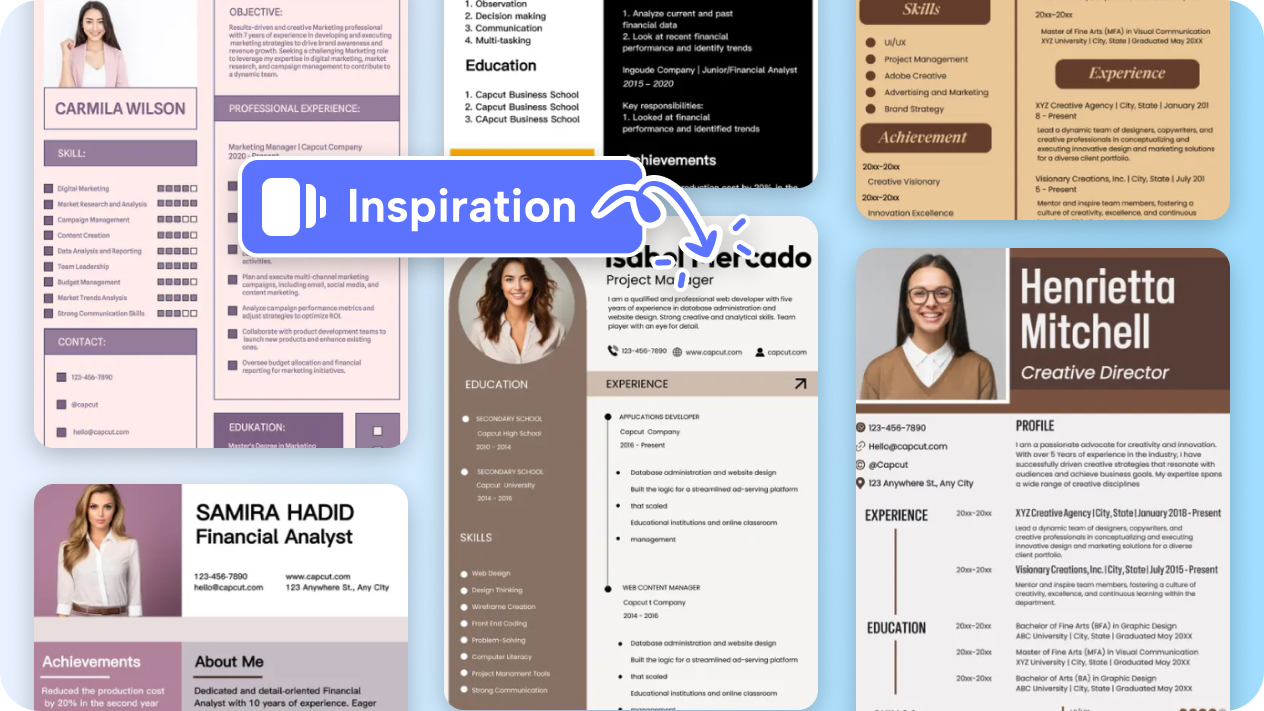Vast resume templates for instant creation