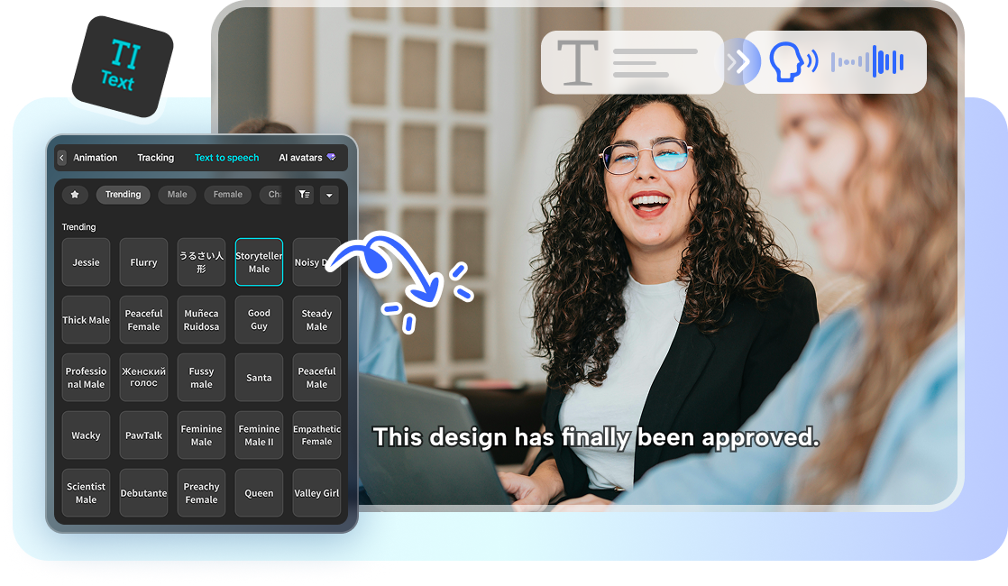 Using an AI text-to-speech generator to generate speech