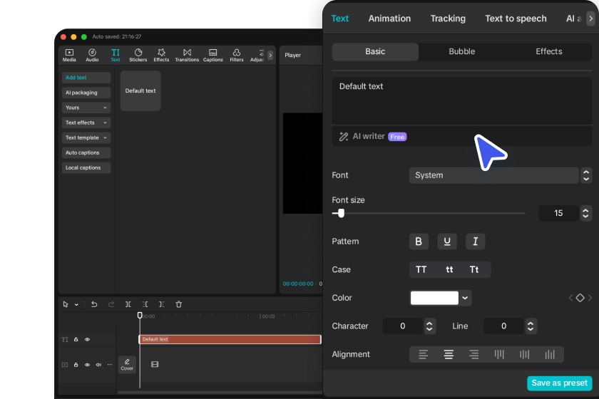  Import your video into CapCut before generating AI paragraphs