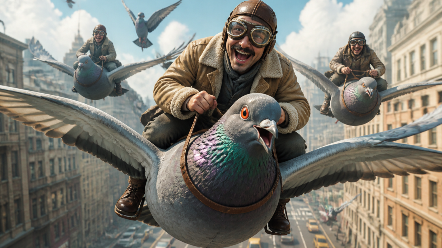 Pigeon Ride AI Video Effect hero image