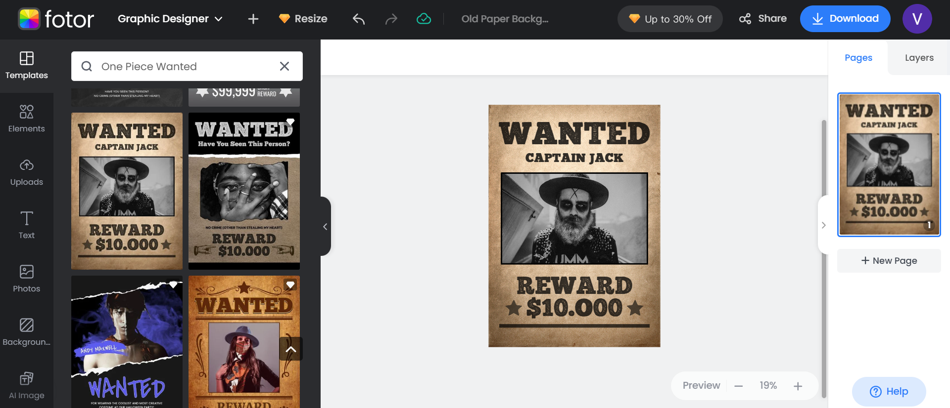 wanted poster template One Piece