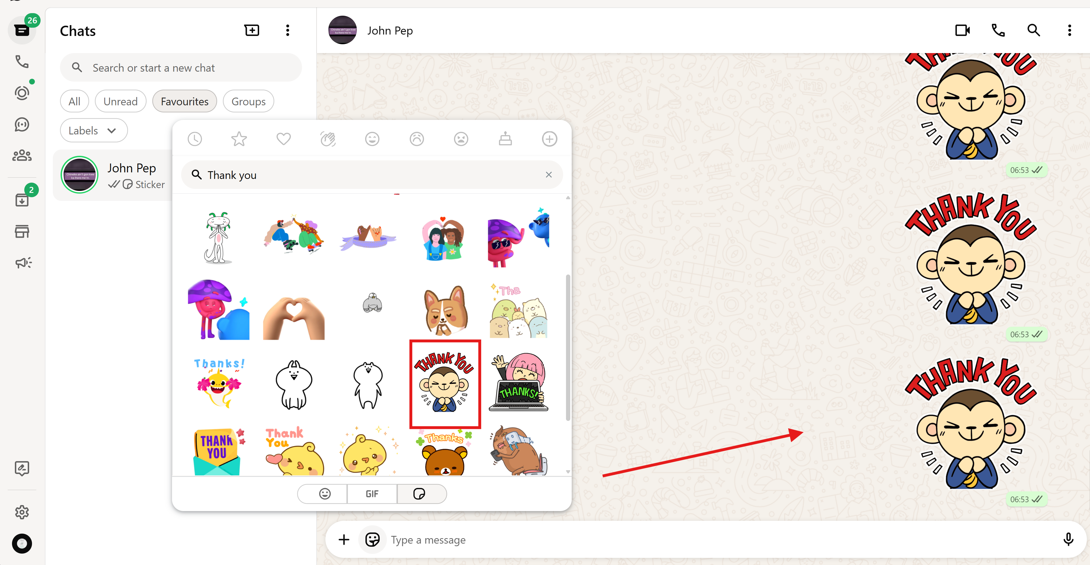 Thanks sticker WhatsApp
