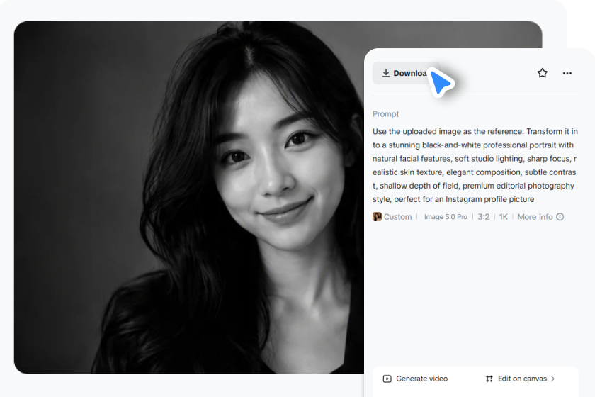 Refine and download your profile picture