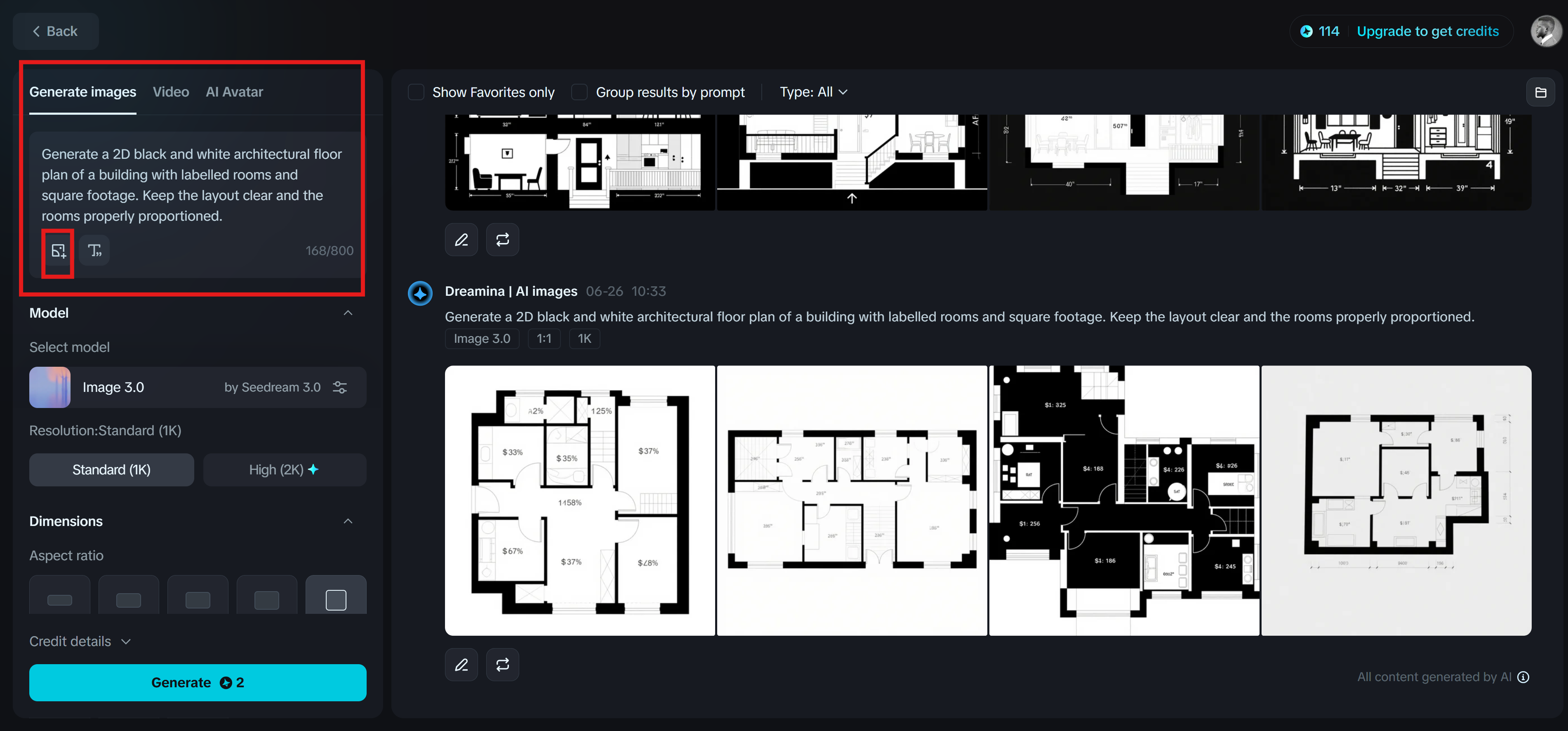 Dreamina: Generador de planos de planta en línea gratis