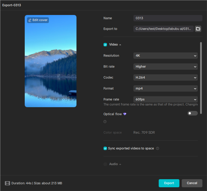 Ekspor video resolusi tinggi dalam CapCut