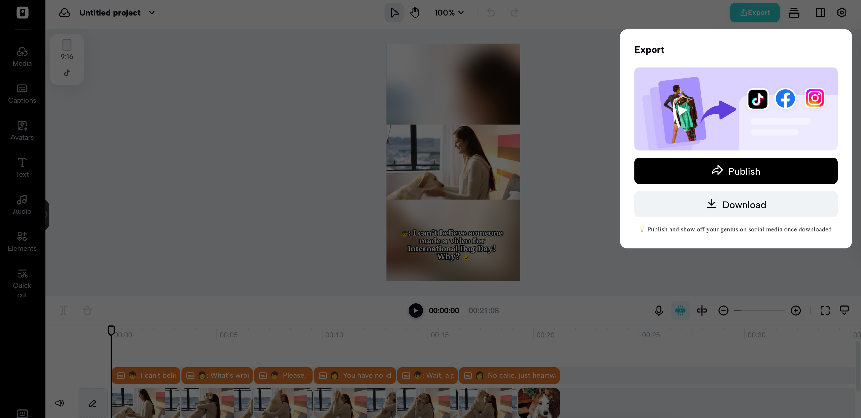 I-export at ibahagi ang iyong video