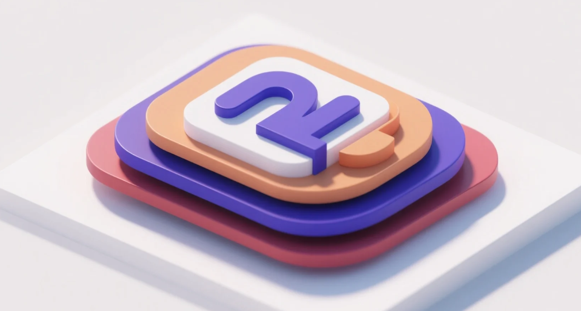Layered elements in a 3D logo