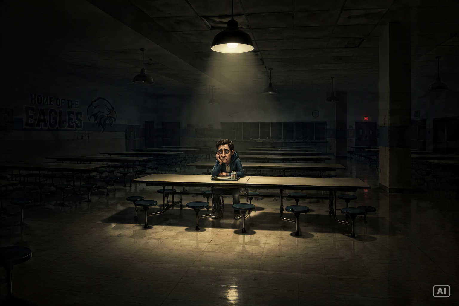 All by myself lunch meme image generated by Pippit
