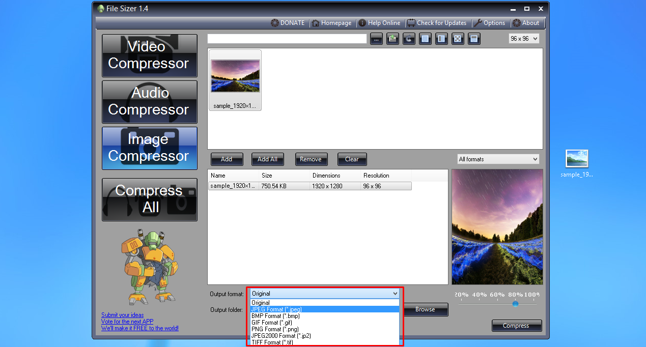 file sizer step 2