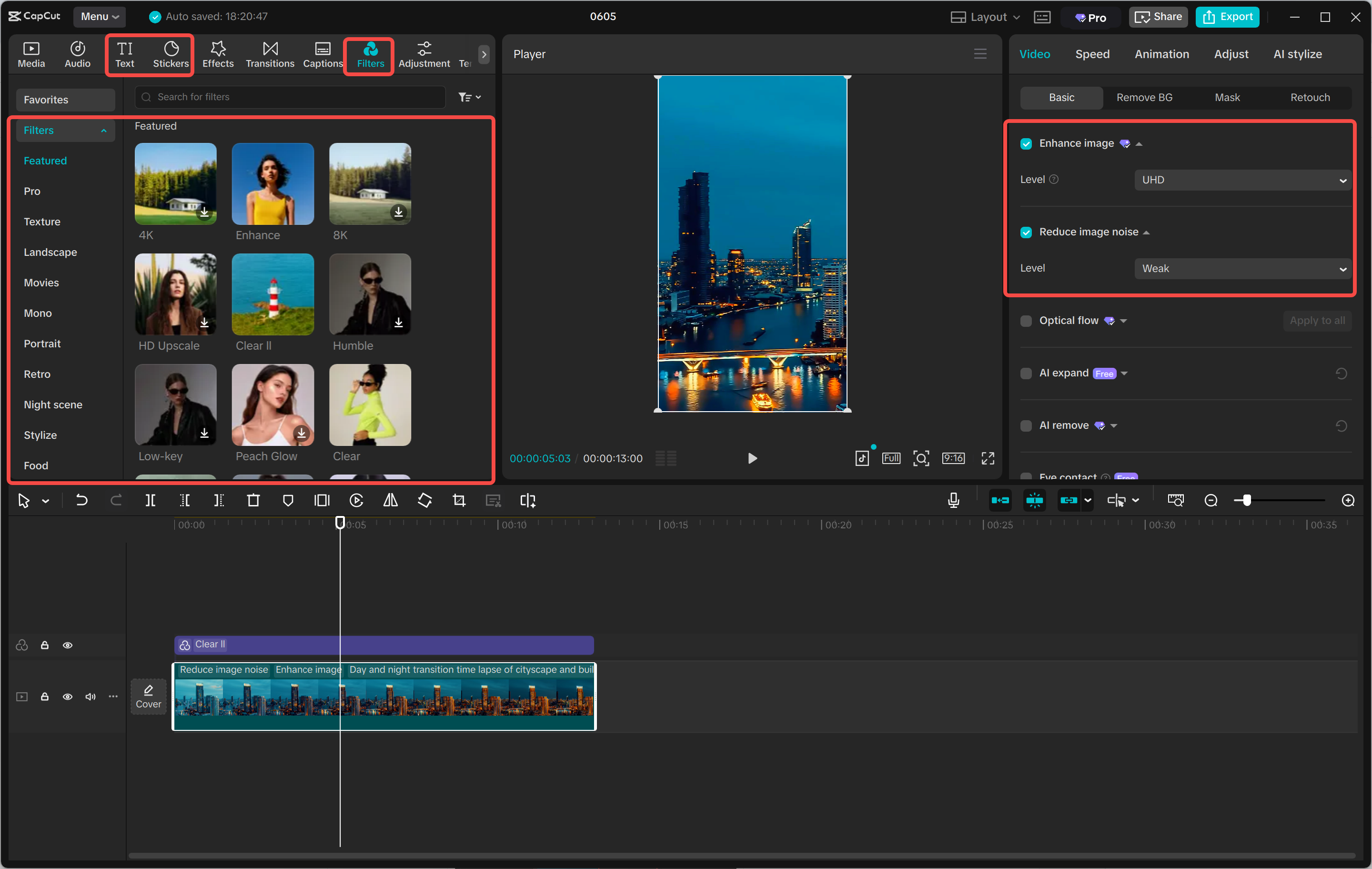 Editing an image using AI in the CapCut desktop video editor