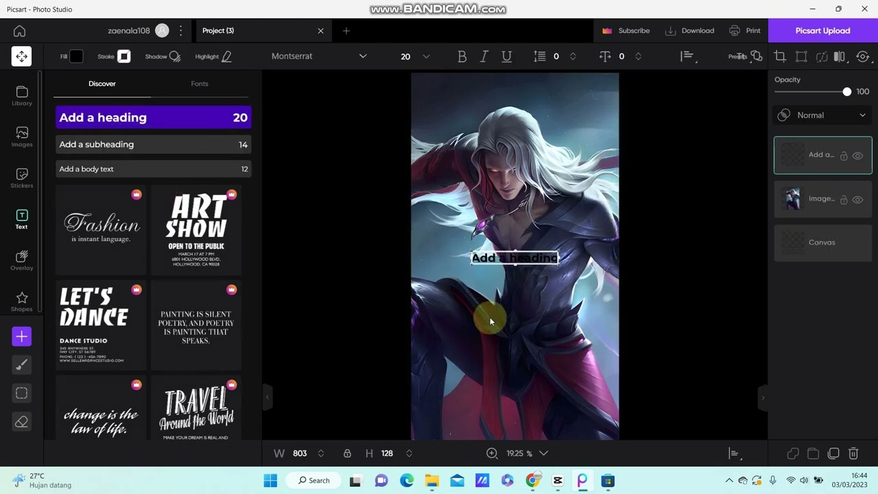 Interface of Picart - a user-friendly tool for editing text in photos