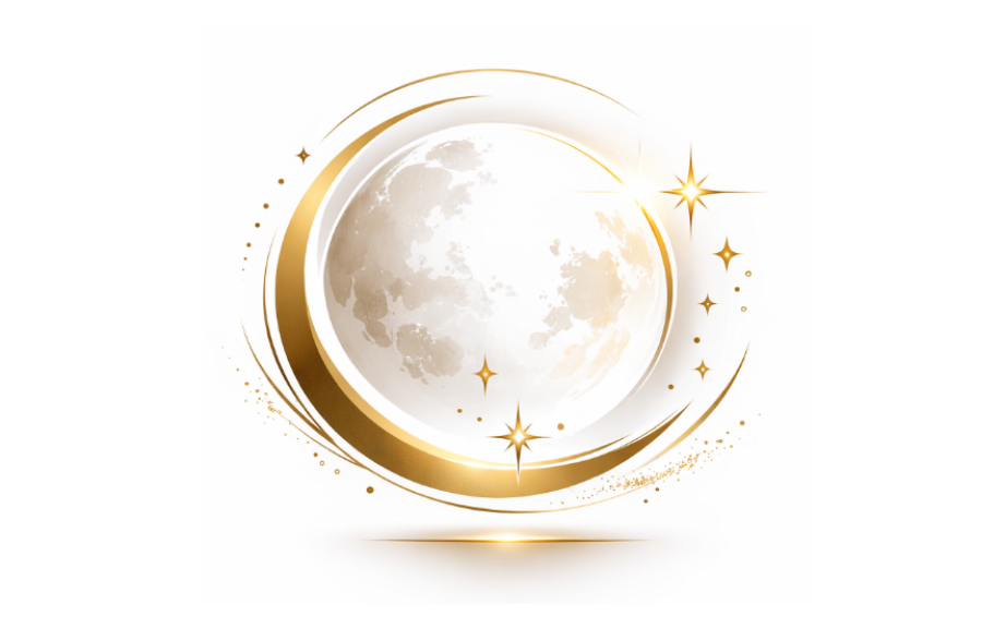 Full Moon with Star Sparkle logo design