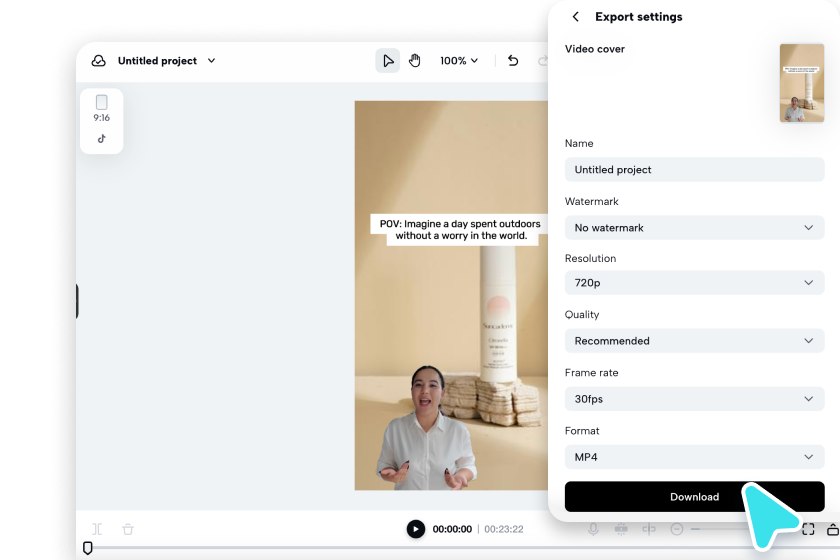 Refine and export your stunning presentation video