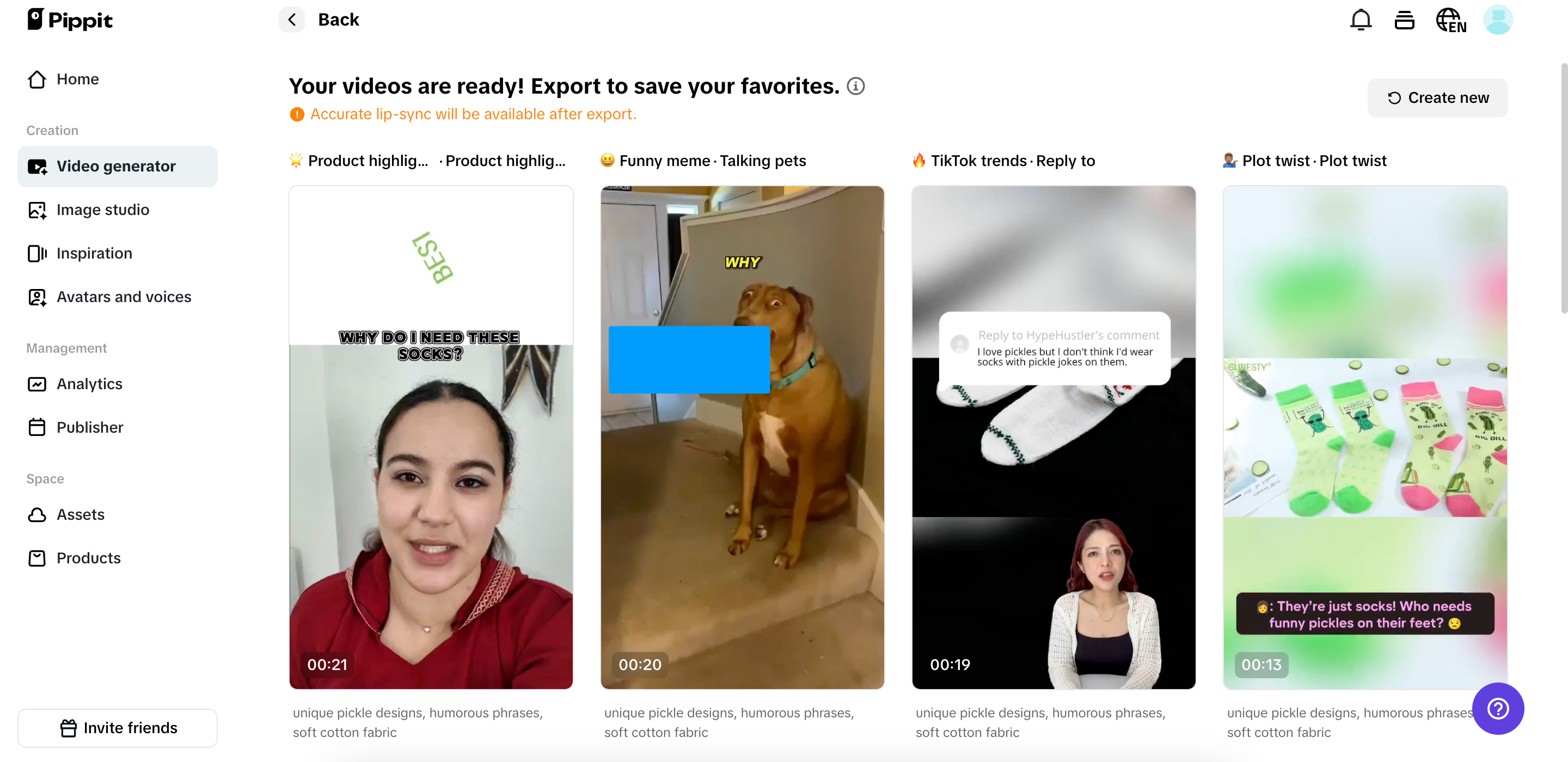 Piliin ang iyong gustong nalikhang video