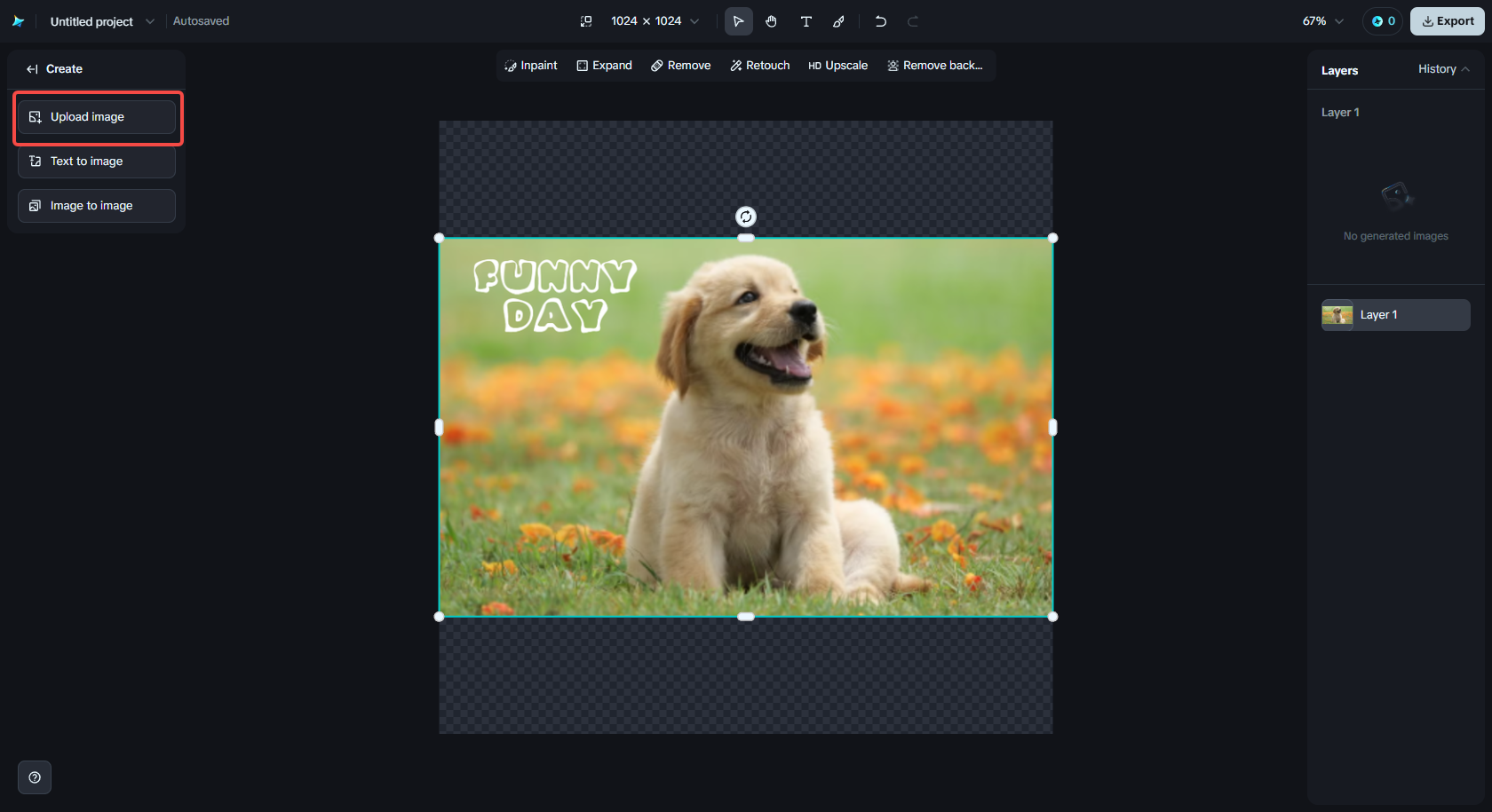 Unggah gambar di Kanvas