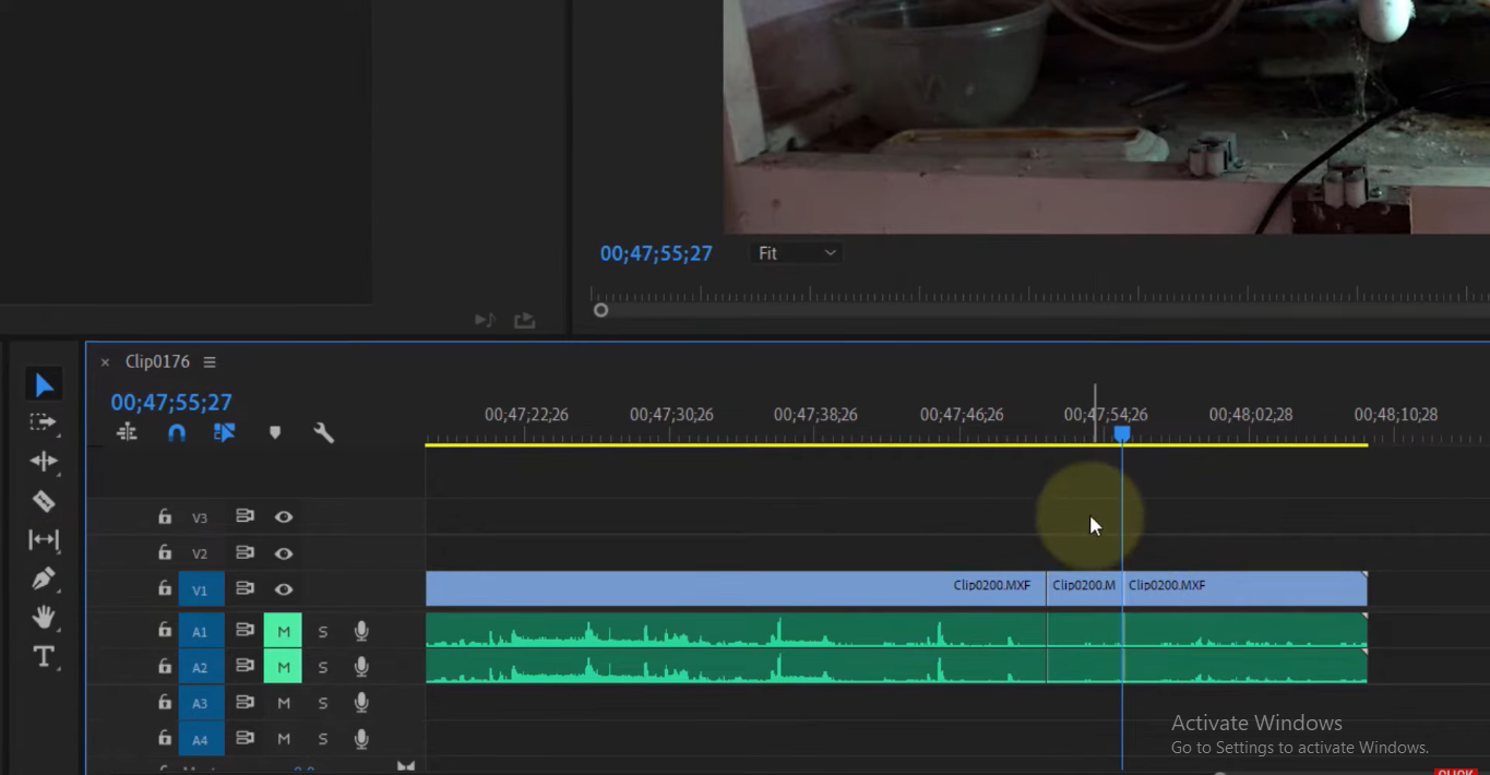 Viewing the updated timeline in Premiere Pro