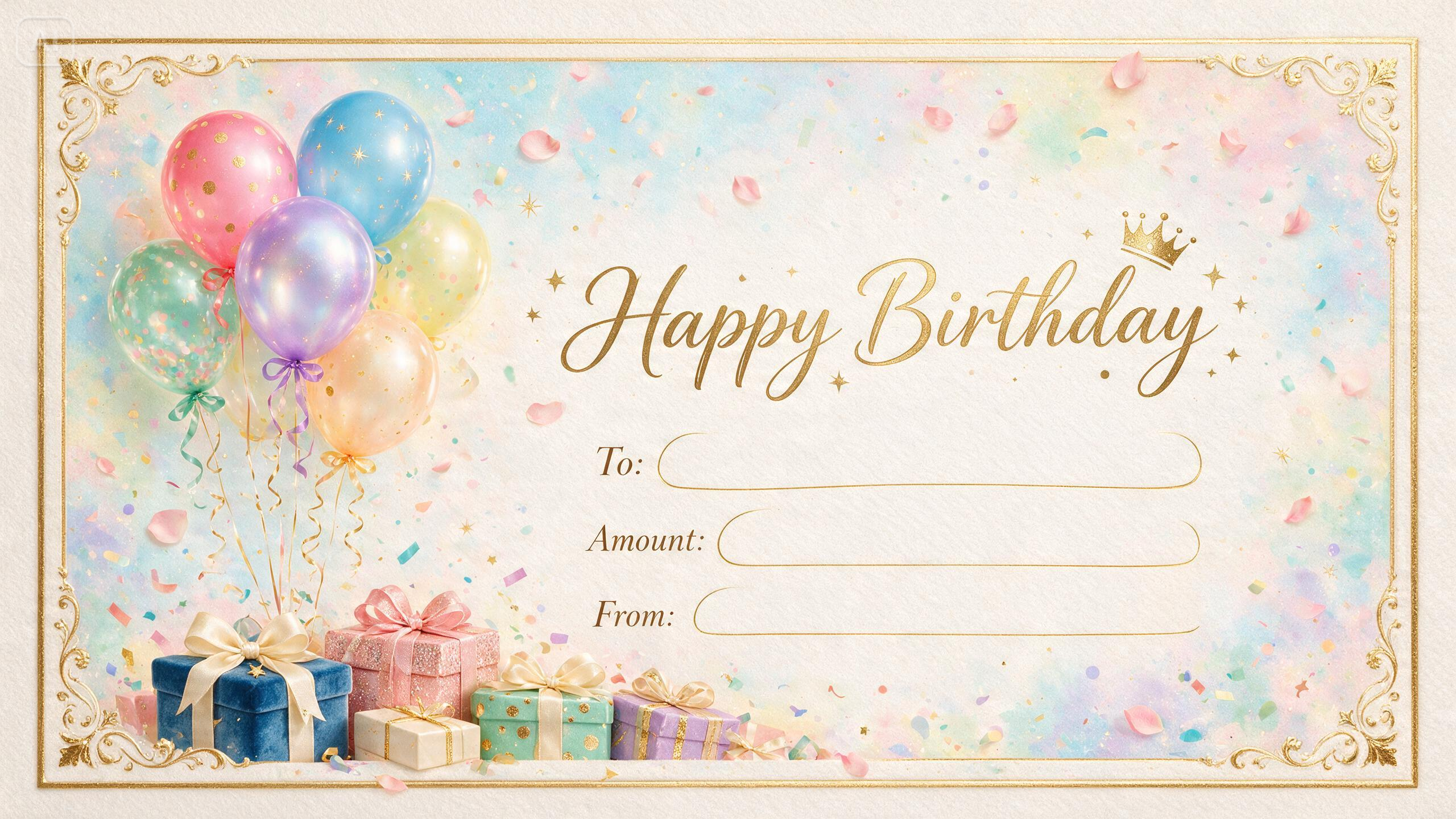 Prompt for a birthday gift card
