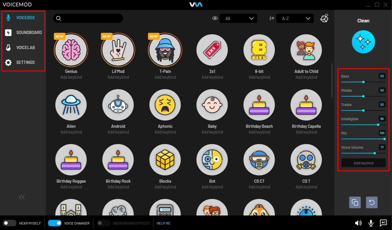 Using different voice filters in VoiceMod's Roblox voice changer