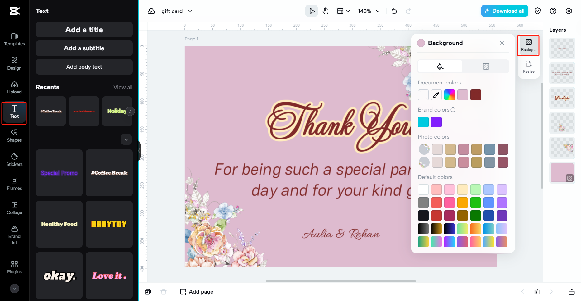 Design your gift card