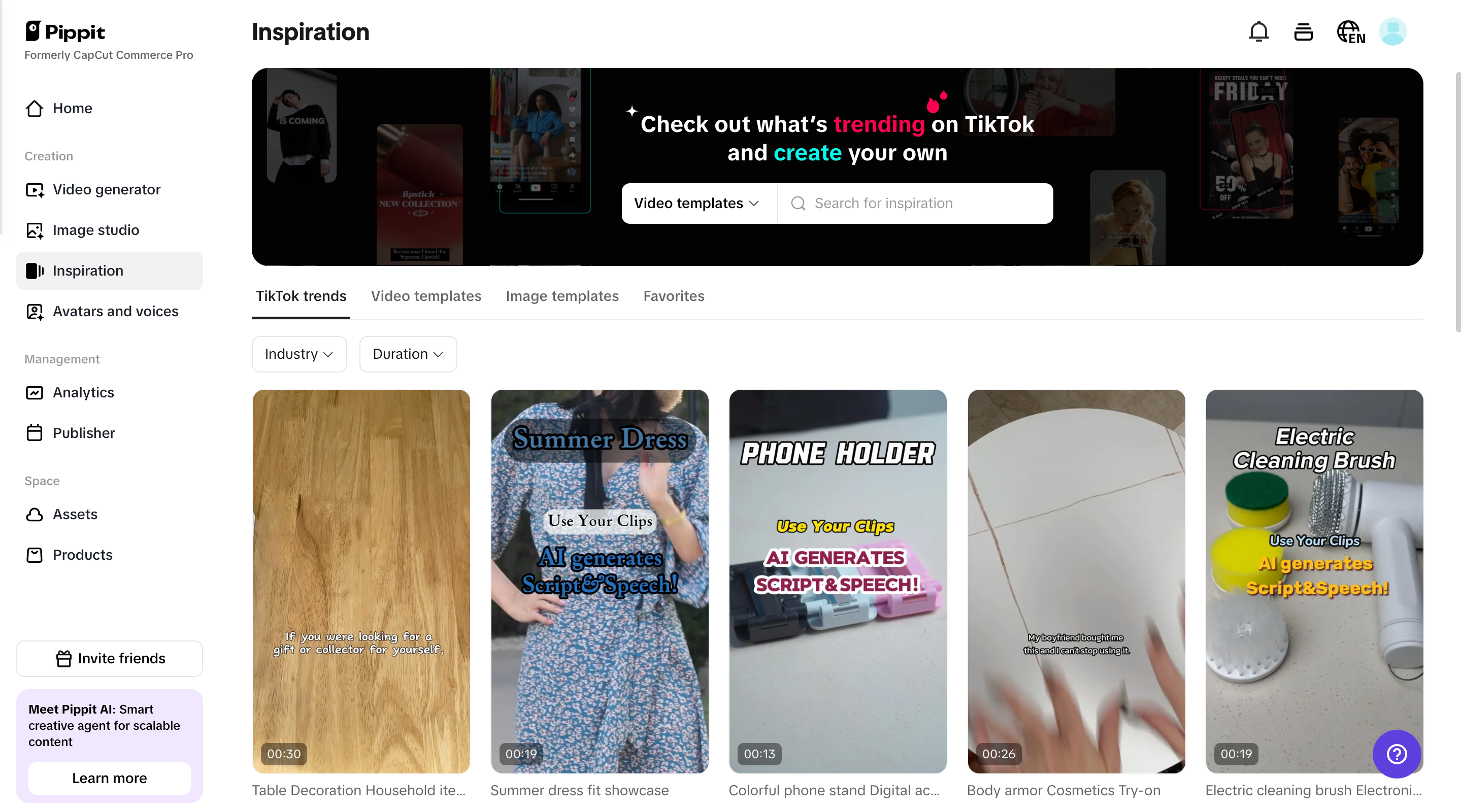 Wide range of templates