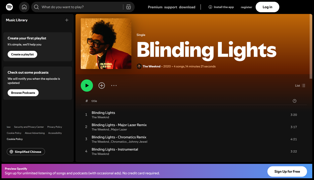 Blinding lights – The Weeknd