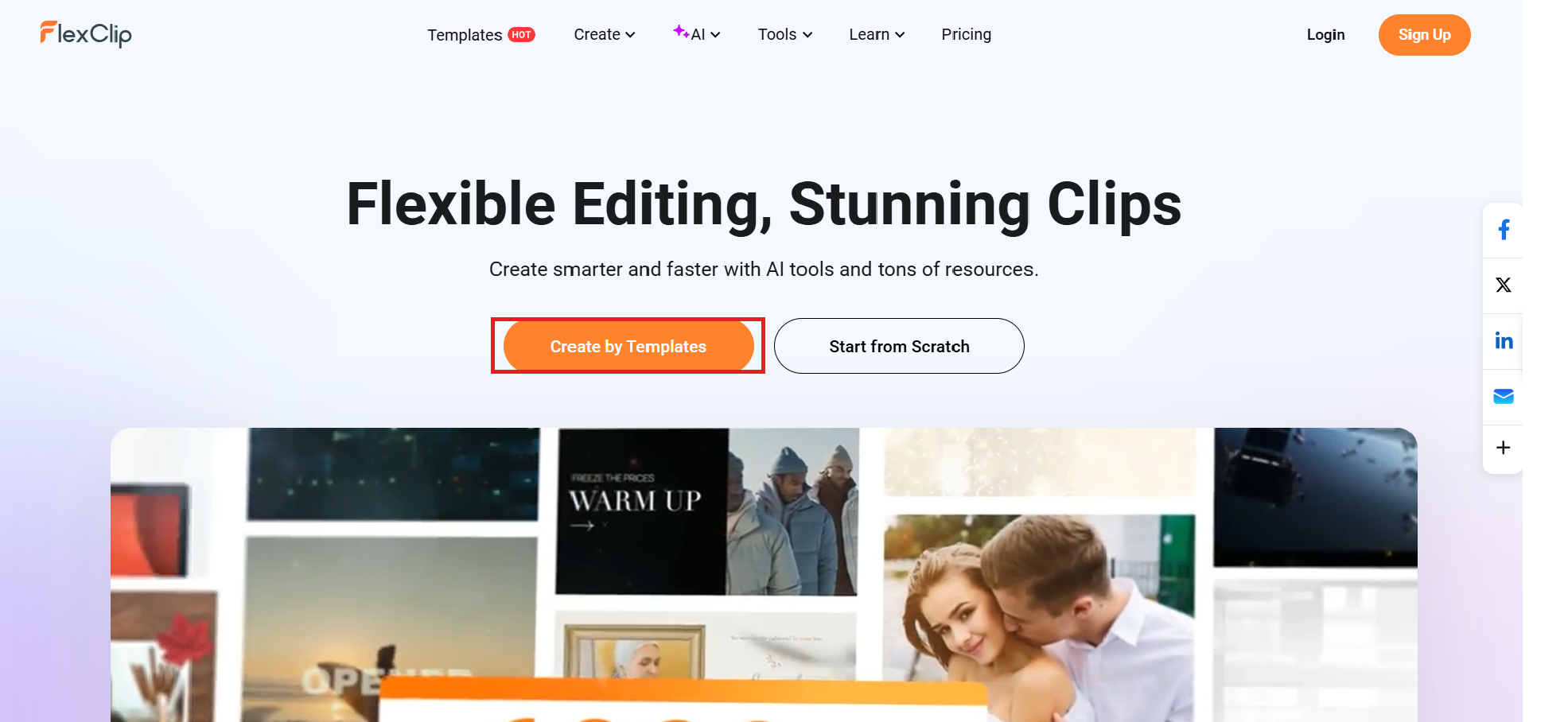 Select ‘Create by Templates' option