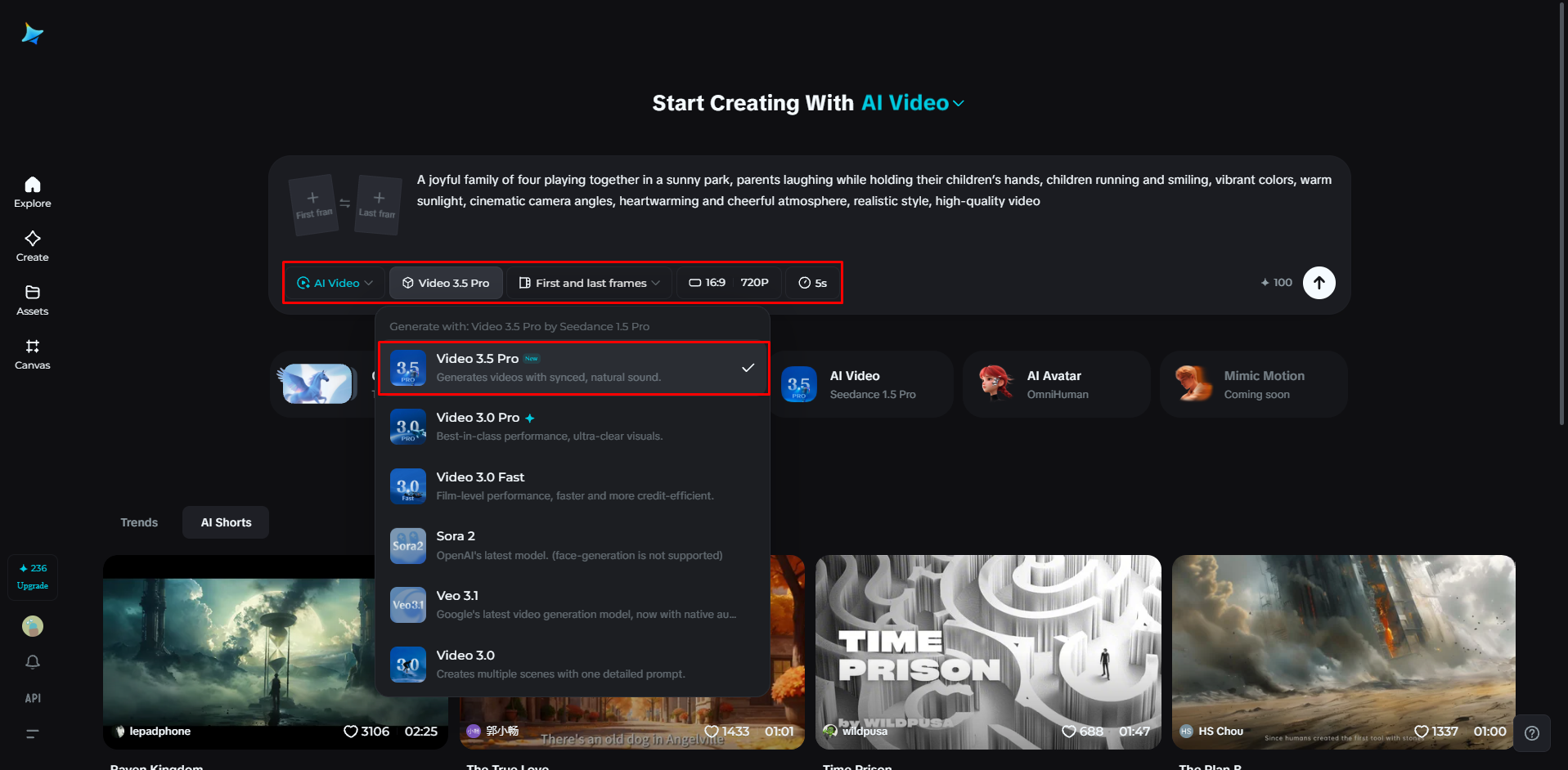 Generate an AI video