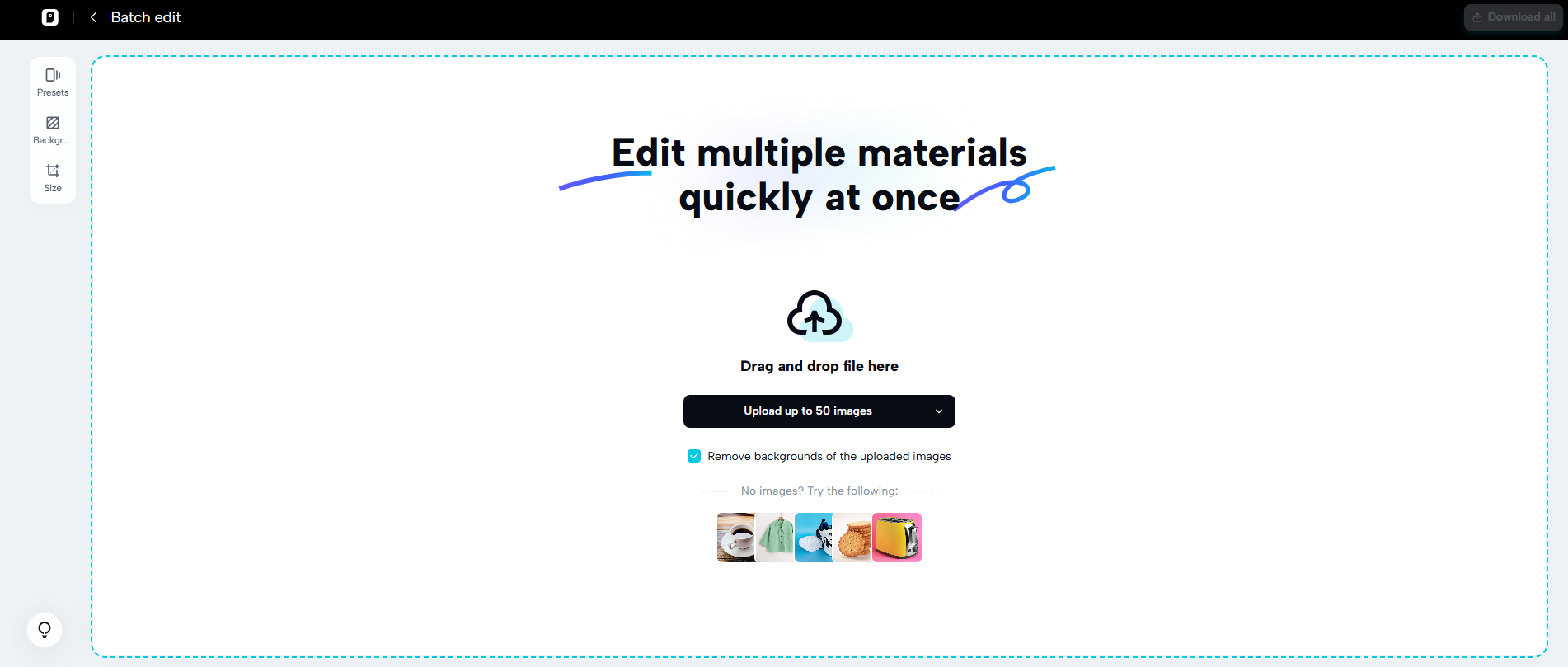 Edit multiple images for collage at once