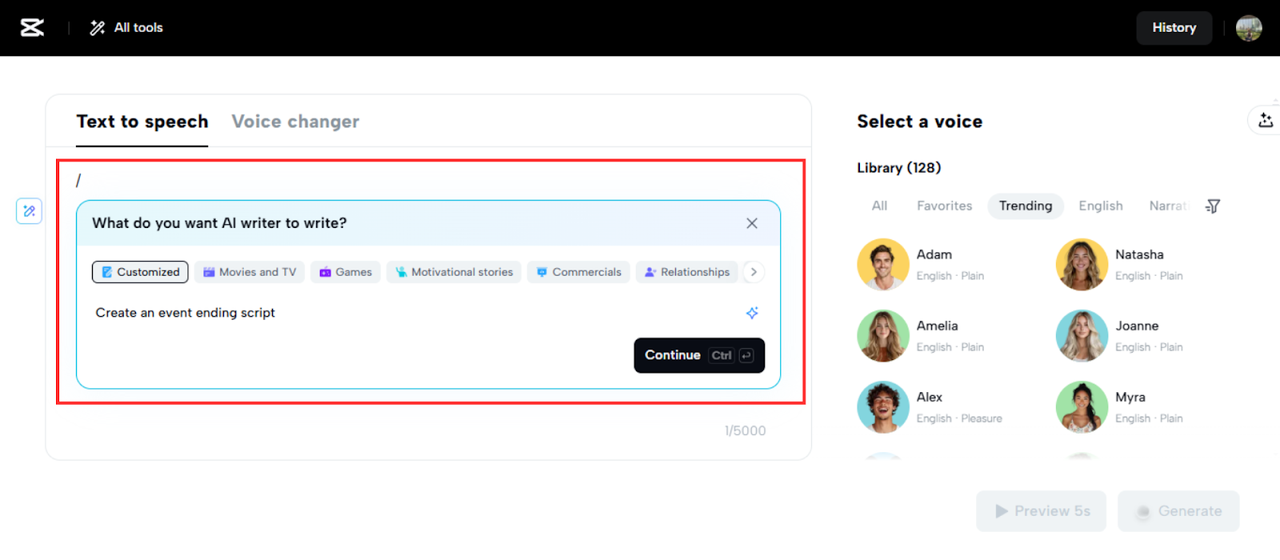 Insert your text or use the AI writer