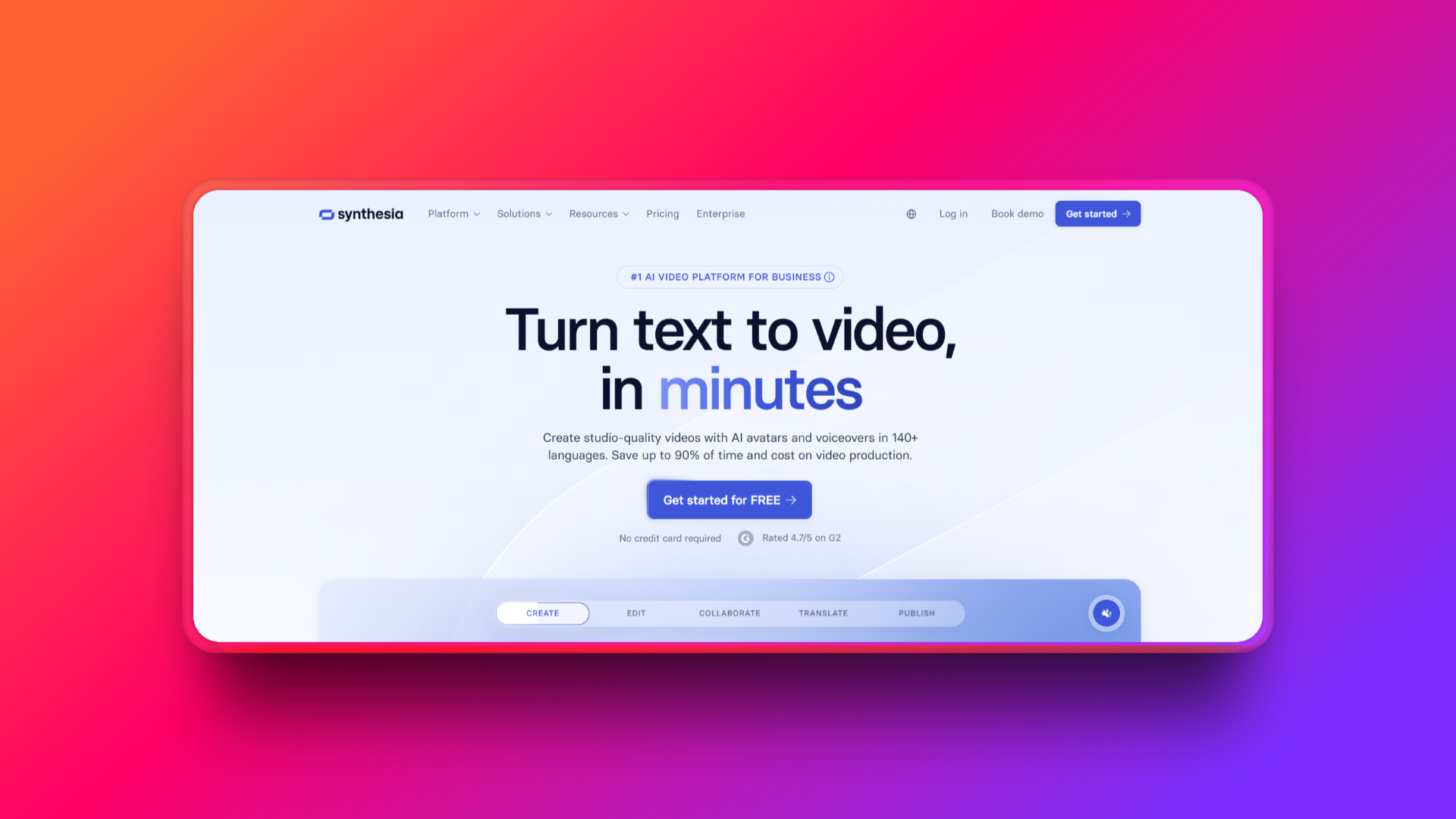 Synthesia's official website