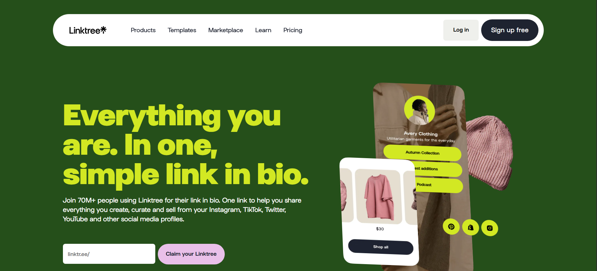 使用像Linktree這樣的鏈接工具