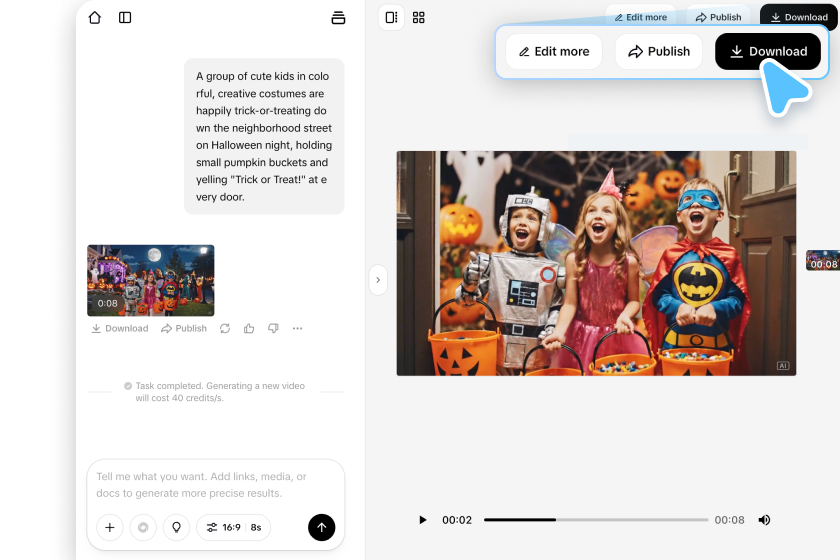  Exporting Halloween video from Pippit