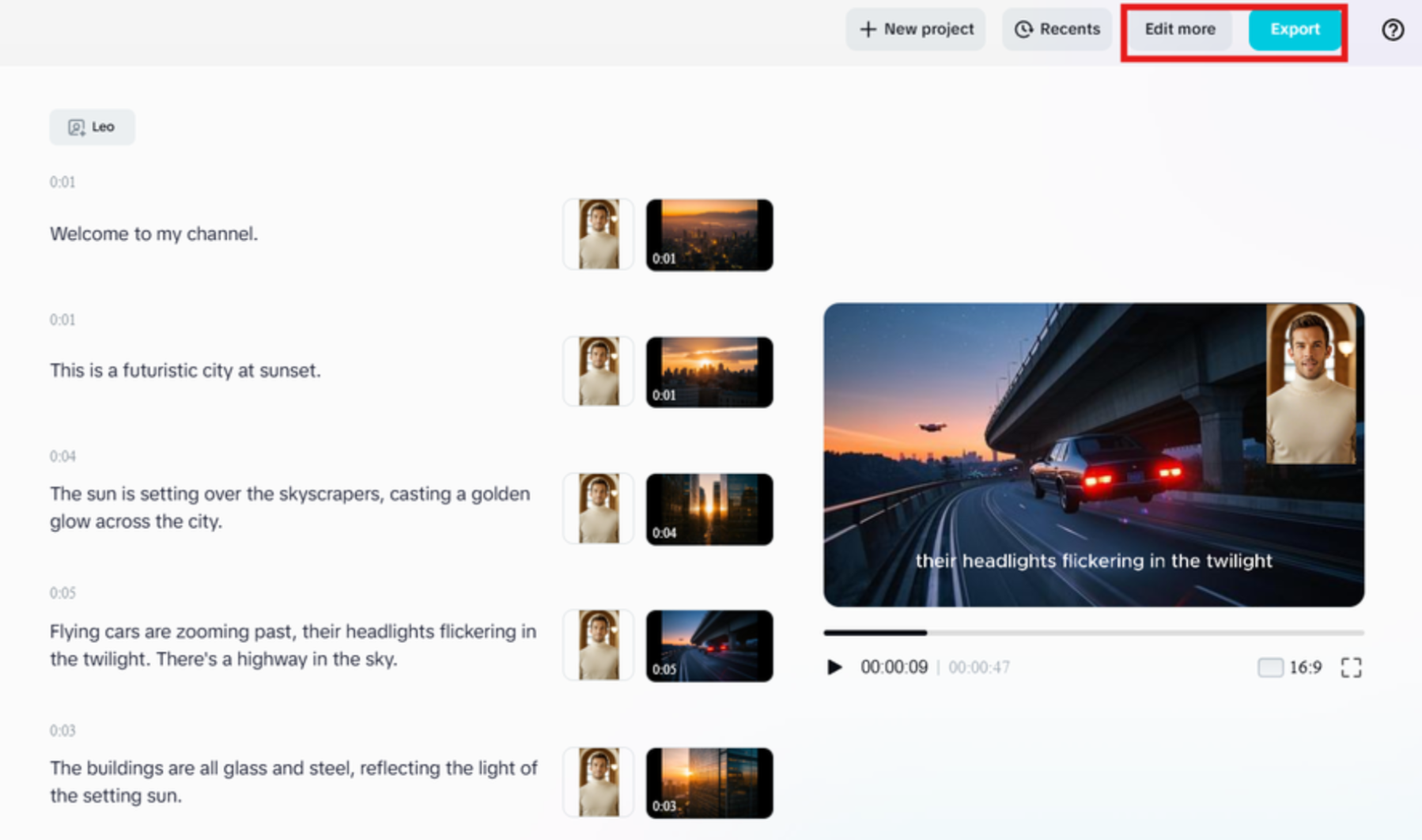 Review and export