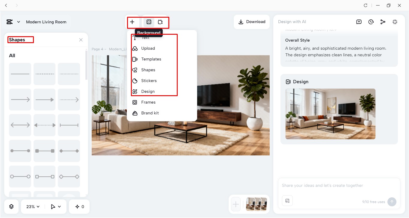 Refining the generated image in CapCut