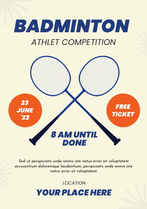 Design minimalista para um pôster de badminton