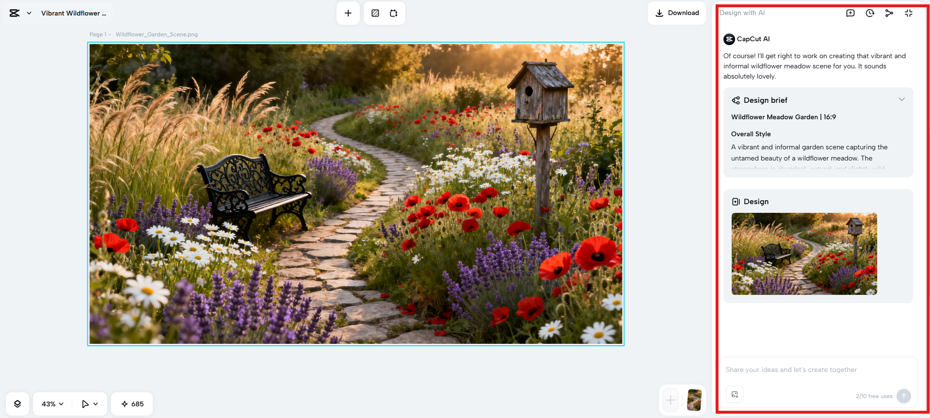 Preview and refine with prompts