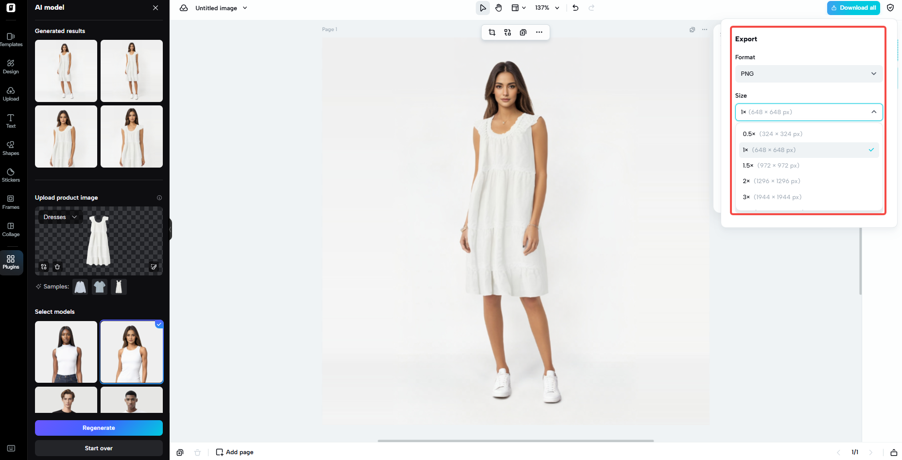 Easy export and download for seamless sharing