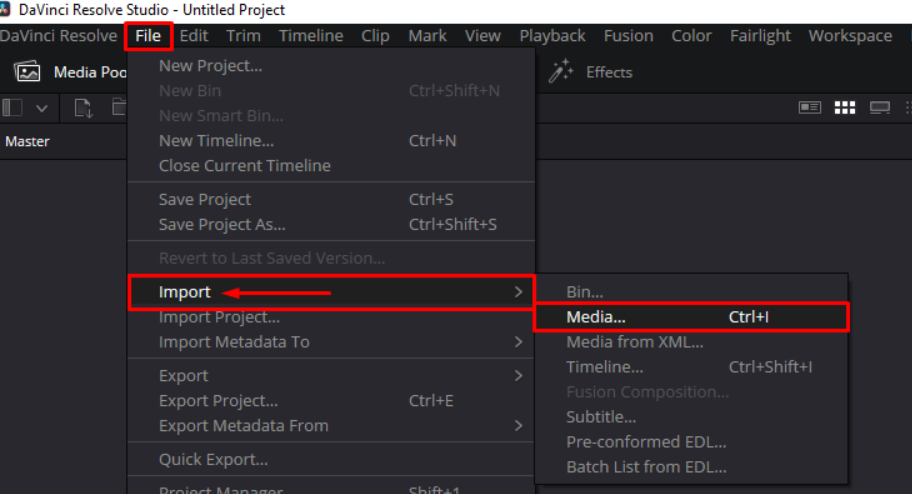 Import your video clip